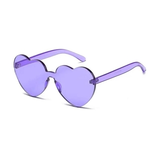 Rammeløs hjerteformet solbriller - Lilla